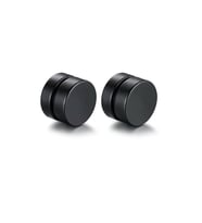 MIKNATISLI ÇELİK KÜPE, SİYAH ERKEK ÇELİK KÜPE, MIKNATISLI UNISEX YUVARLAK  KÜPE(8MM 1 ÇİFT)