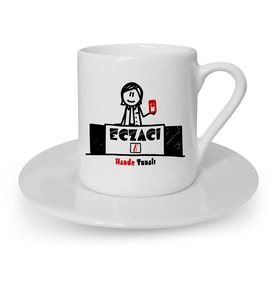 BK Gift Kişiye Özel Mesleki Eczacı Türk Kahvesi Fincanı  5