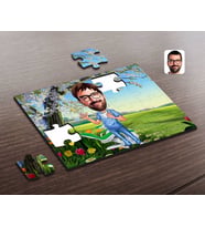 BK Gift Kişiye Özel Erkek Diş Hekimi Karikatürlü Ahşap Puzzle-4