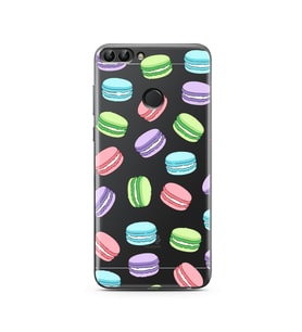 Macaron Tasarımlı Süper Şeffaf Silikon Telefon Kılıfı Huawei P Smart 