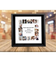 Sevgililer Gününe Özel Kişiye Özel Fotoğraflı ve Özel Notlu Anı Çerçevesi 20X20 (Siyah)