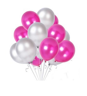 30 Adet Gümüş Gri Fuşya Balon ( Balonlar Sönüktür)