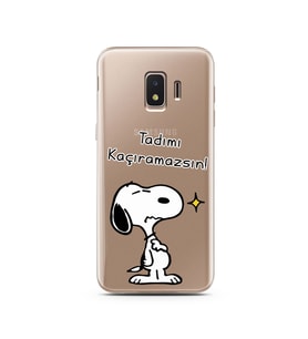 Snoopy Tasarımlı Süper Şeffaf Silikon Telefon Kılıfı Samsung J2 Core