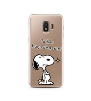 Snoopy Tasarımlı Süper Şeffaf Silikon Telefon Kılıfı Samsung J2 Core