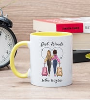 Best Friends İki İsimli Sarı Kupa Bardak