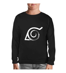 Naruto - Logo Siyah Çocuk Sweatshirt