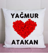 Sevgililere Özel İsim Yazılı Yastık