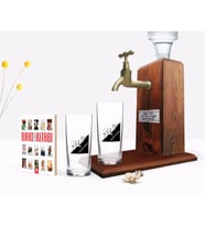 BK Gift Kişiye Özel Renkli Baskılı İsimli İkili Rakı Bardağı Ahşap Rakı Standı ve Cep Kitabı Hediye Seti-27 (Model 1)