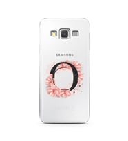 Pembe Çiçekli Harf Tasarım Süper Şeffaf Silikon Telefon Kılıfı Samsung A3 (2015)