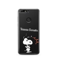 Snoopy Tasarımlı Süper Şeffaf Silikon Telefon Kılıfı Huawei Y7 2018