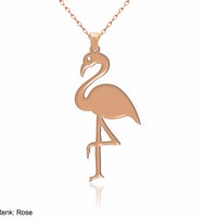 Sade Flamingo Rose Gümüş Kolye