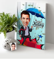 BK Gift Kişiye Özel Bay Borsacı Karikatür Kanvas Tablo 30x50cm