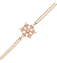 Rose Gümüş Mini Kar Tanesi Bileklik