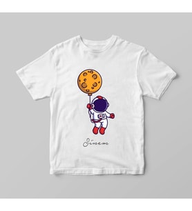 Astronot Uzay Tişörtü Kişiye Özel (Büyük - Çocuk)