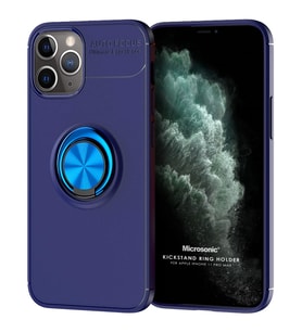 Microsonic Apple iPhone 11 Pro Max Kılıf Kickstand Ring Holder Lacivert