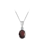 Sirius Pırlanta ve Oval Garnet Taşlı Kolye 0704P0140