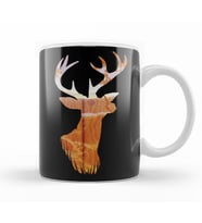 Deer Silhouette Kupa Bardak Porselen