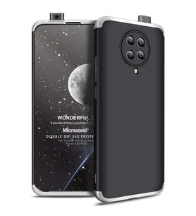 Microsonic Xiaomi Redmi K30 Pro Kılıf Double Dip 360 Protective Siyah Gri