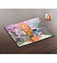 BK Gift Kişiye Özel Kadın Muhasebeci Karikatürlü Ahşap Puzzle-1
