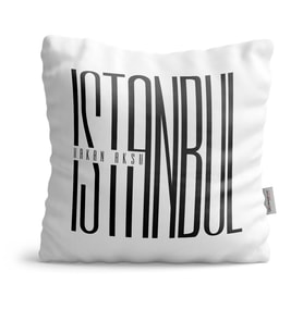 BK Gift Kişiye Özel İstanbul Tasarımlı Beyaz  Yastık  1