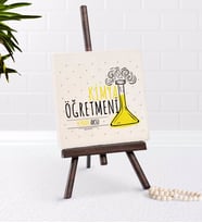 BK Gift Kişiye Özel Kimya Öğretmeni Şovaleli Doğal Taş-5 (Beyaz)