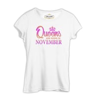 Burç - Queens are Born Beyaz Kadın Tshirt