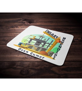 Kişiye Özel İnşaat Mühendisi Tasarımlı Mouse Pad (Renksiz)