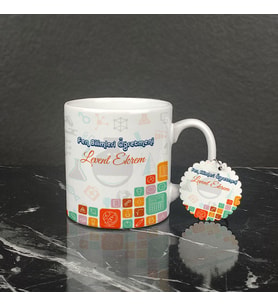 Fen Bilimleri Öğretmeni Kupa Bardak ve Anahtarlık Set 002