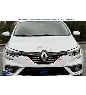 Renault Megane 4 SEDAN Krom Ön Panjur 5 Prç. 2016-2021 P. Çelik