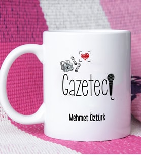 Gazeteci Tasarımlı Kişiye Özel Gazeteci Kupa Bardak