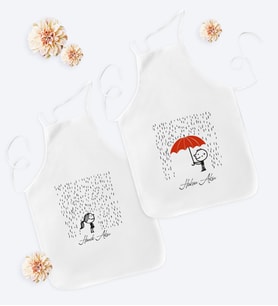 BK Gift Kişiye Özel İkili Sevgili Temalı Mutfak Önlüğü - 10