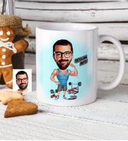 BK Gift Kişiye Özel Fitness Karikatür Beyaz Kupa Bardak