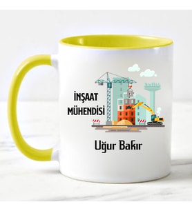 İnşaat Mühendisi Kupa Bardağı Sarı