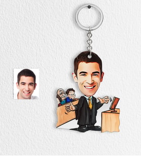 BK Gift Kişiye Özel Bay Avukat Karikatür Anahtarlık  3
