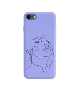 Iphone 7 Çizgi Tasarımlı Mor Lansman Telefon Kılıfı