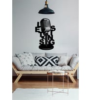 3D Görünümlü Ahşap Dekoratif Tablo - Let's Sing 35X50