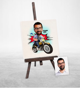 BK Gift Kişiye Özel Motorcu Karikatür Şovaleli Doğal Taş  2