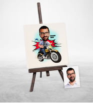 BK Gift Kişiye Özel Motorcu Karikatür Şovaleli Doğal Taş  2