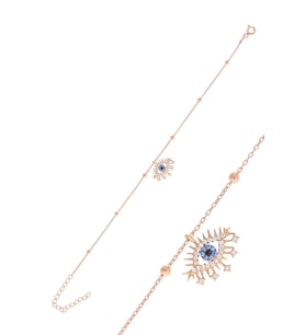 Söğütlü Silver Gümüş rose top top zincirli lareyn bileklik