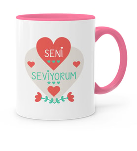 BK Gift Kişiye Özel Sevgililer Günü Temalı Pembe Kupa Bardak  61