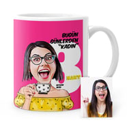 BK Gift Kişiye Özel Kadınlar Günü Temalı Karikatür Beyaz Kupa Bardak  3