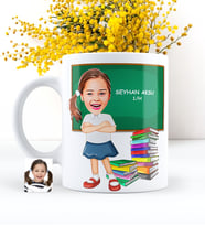 BK Gift Kişiye Özel Kız Öğrenci Karikatürlü Beyaz Kupa Bardak - 4