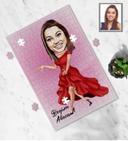 Kişiye Özel Bayan Karikatürlü A4 99 Parça Puzzle Model-7