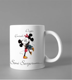 Kişiye Özel Mickey ve Minnie Mouse Kupası