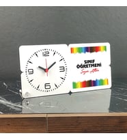 Sınıf Öğretmeni Ahşap Masa Saati 002