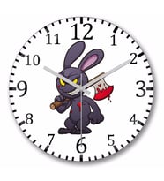 Looney Tunes Evil Bunny  Cartoon Duvar Saati Bombeli Gercek Cam