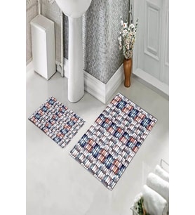 Banyo Halısı Ikili Klozet Takımı Kaymaz Tabanlı (60 xm x 100 cm + 40 cm x 60 cm) 