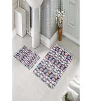 Banyo Halısı Ikili Klozet Takımı Kaymaz Tabanlı (60 xm x 100 cm + 40 cm x 60 cm) 