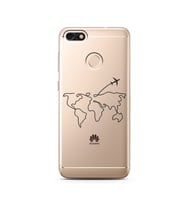 Çizgi Harita Tasarımlı Süper Şeffaf Silikon Telefon Kılıfı Huawei P9 Lite 2017 M
