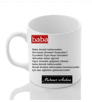 Babalar Gününe Özel Beyaz Kupa Şiirli